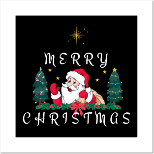 Merry Christmas Santa claus Posters and Art